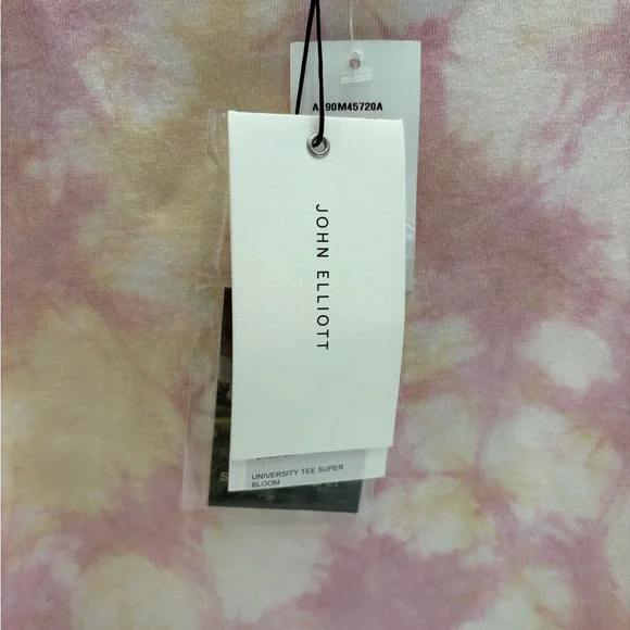 John Elliott Pink and Cream Tie-Dye Short Sleeve Tee - Picture 3 of 5